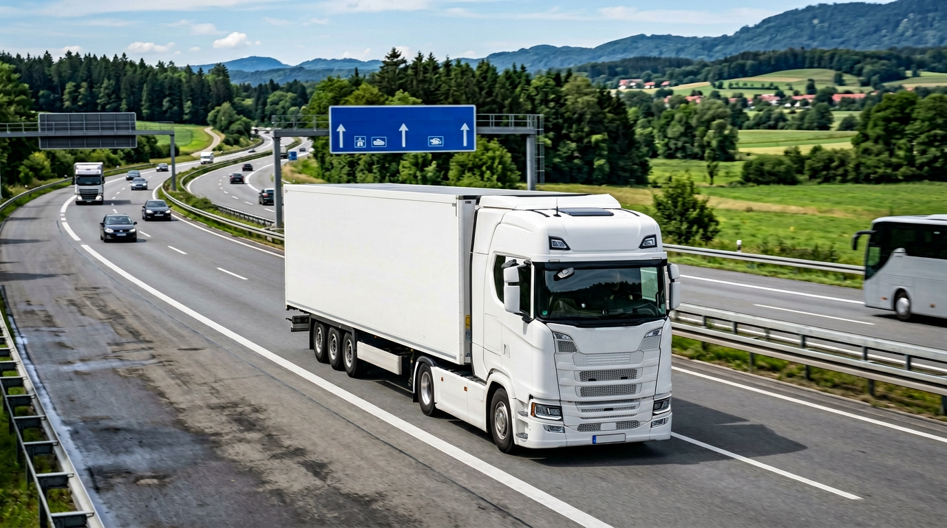 Truck on highway