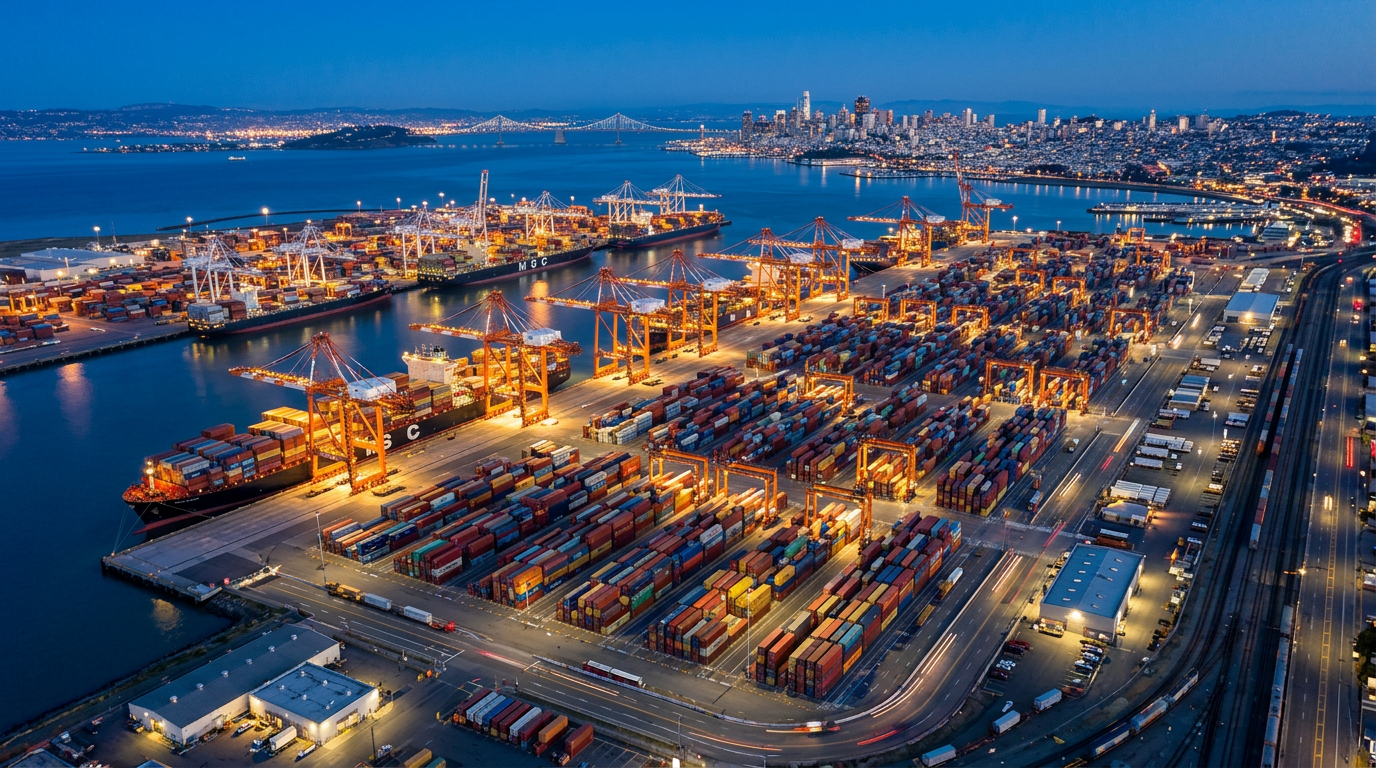 Container vessel at port